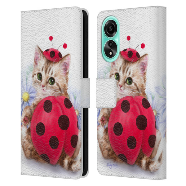 Kayomi Harai Animals And Fantasy Kitten Cat Lady Bug Leather Book Wallet Case Cover For OPPO A78 5G