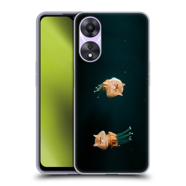 Pixelmated Animals Surreal Pets Jellyfish Cats Soft Gel Case for OPPO A78 5G