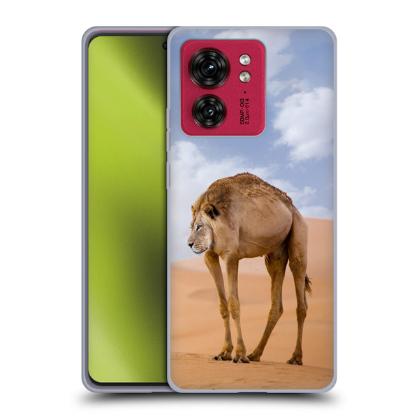Pixelmated Animals Surreal Wildlife Camel Lion Soft Gel Case for Motorola Moto Edge 40