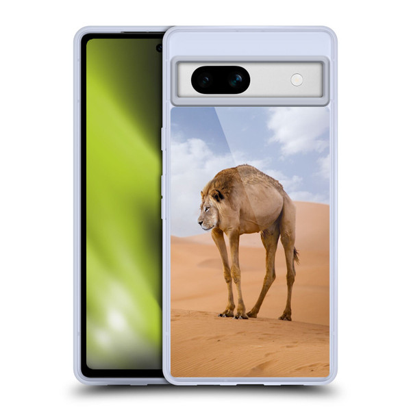 Pixelmated Animals Surreal Wildlife Camel Lion Soft Gel Case for Google Pixel 7a