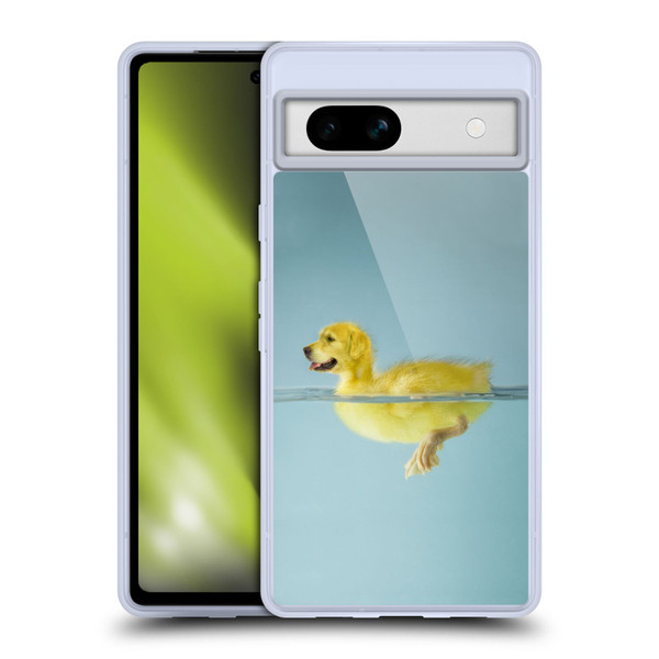 Pixelmated Animals Surreal Wildlife Dog Duck Soft Gel Case for Google Pixel 7a