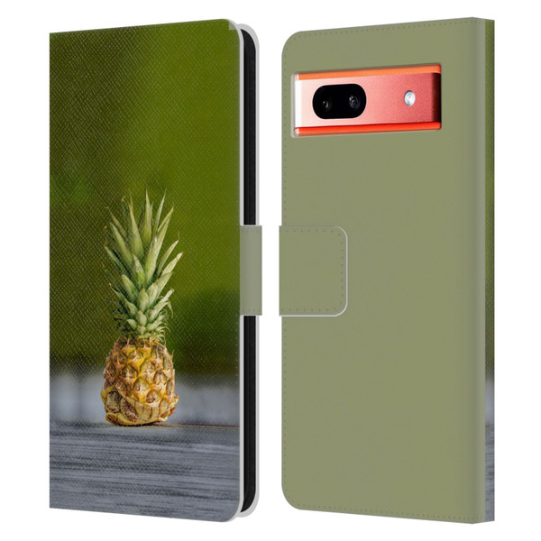 Pixelmated Animals Surreal Pets Pineapple Turtle Leather Book Wallet Case Cover For Google Pixel 7a