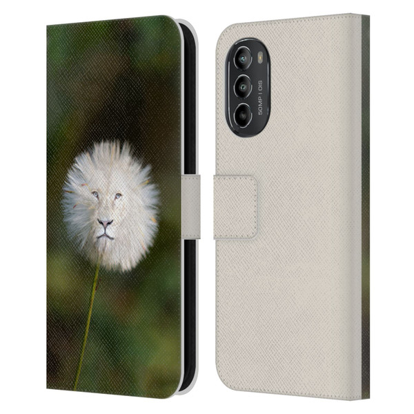 Pixelmated Animals Surreal Wildlife Dandelion Leather Book Wallet Case Cover For Motorola Moto G82 5G