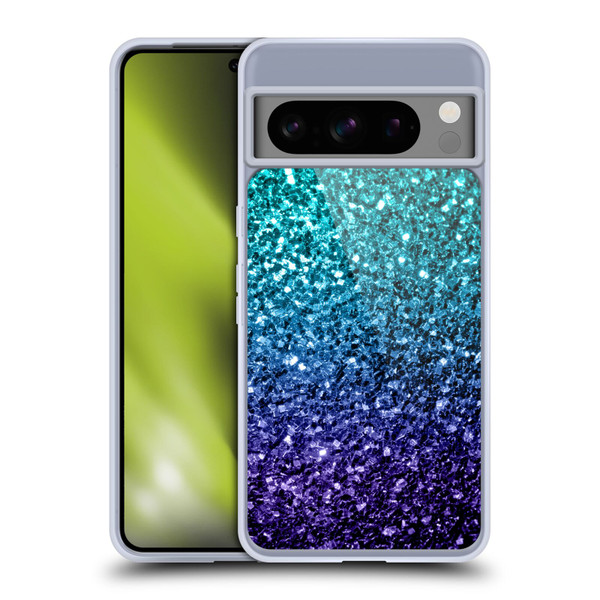 PLdesign Glitter Sparkles Aqua Blue Soft Gel Case for Google Pixel 8 Pro