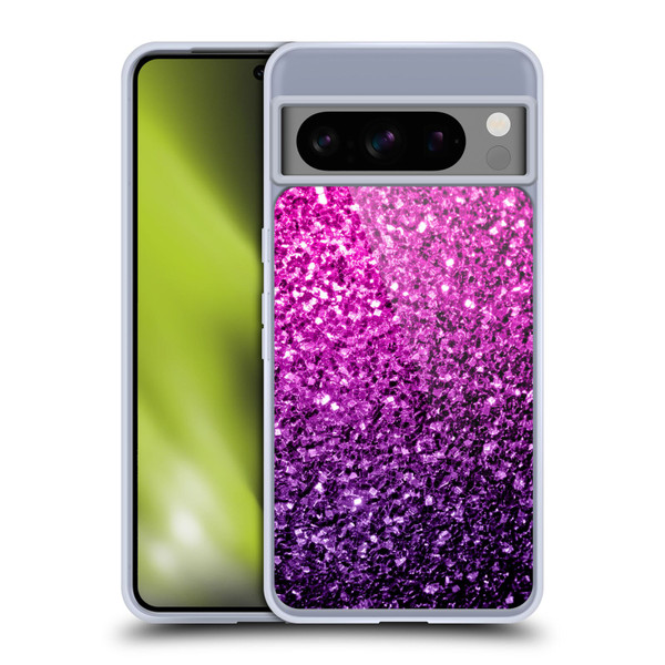 PLdesign Glitter Sparkles Purple Pink Soft Gel Case for Google Pixel 8 Pro