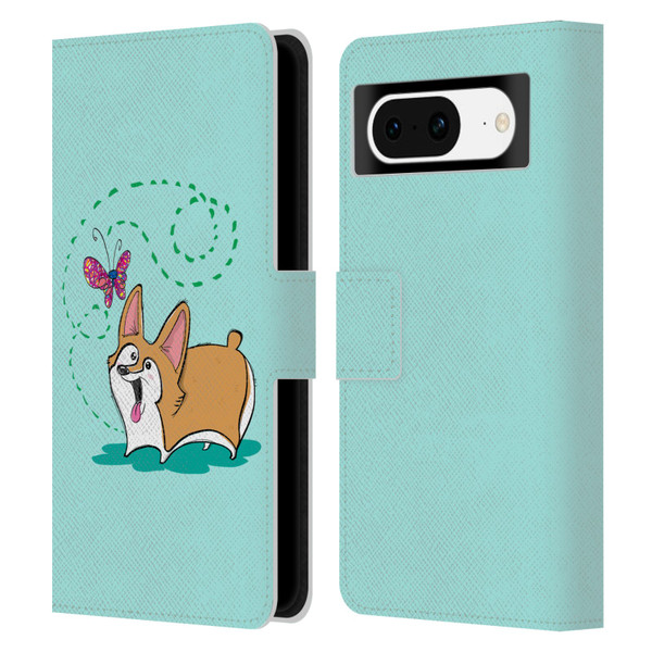 Grace Illustration Dogs Corgi Leather Book Wallet Case Cover For Google Pixel 8