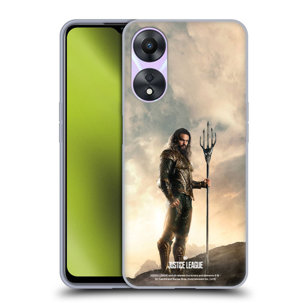Justice League Movie Character Posters Aquaman Soft Gel Case for OPPO A78 5G