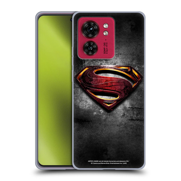Justice League Movie Superman Logo Art Man Of Steel Soft Gel Case for Motorola Moto Edge 40