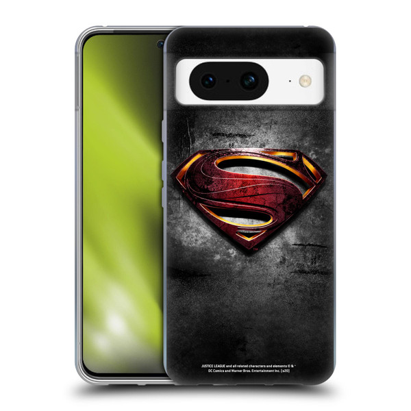 Justice League Movie Superman Logo Art Man Of Steel Soft Gel Case for Google Pixel 8