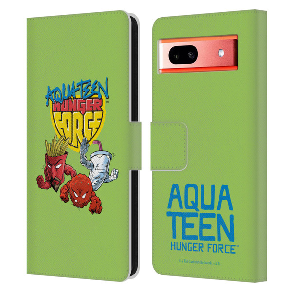 Aqua Teen Hunger Force Graphics Group Leather Book Wallet Case Cover For Google Pixel 7a
