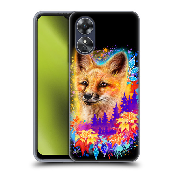 Sheena Pike Animals Red Fox Spirit & Autumn Leaves Soft Gel Case for OPPO A17