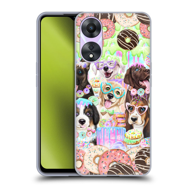 Sheena Pike Animals Puppy Dogs And Donuts Soft Gel Case for OPPO A78 5G