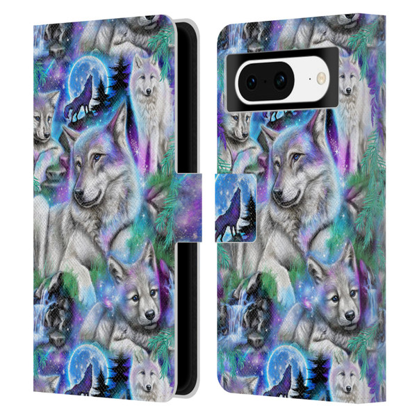 Sheena Pike Animals Daydream Galaxy Wolves Leather Book Wallet Case Cover For Google Pixel 8