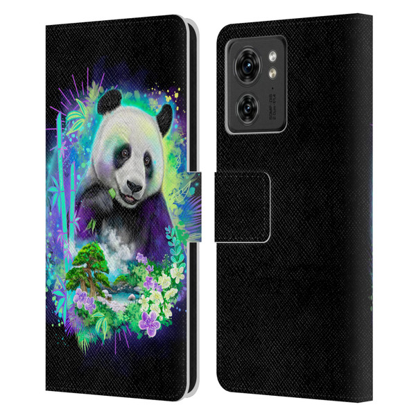 Sheena Pike Animals Rainbow Bamboo Panda Spirit Leather Book Wallet Case Cover For Motorola Moto Edge 40