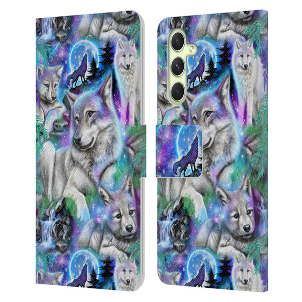 Sheena Pike Animals Daydream Galaxy Wolves Leather Book Wallet Case Cover For Samsung Galaxy A54 5G