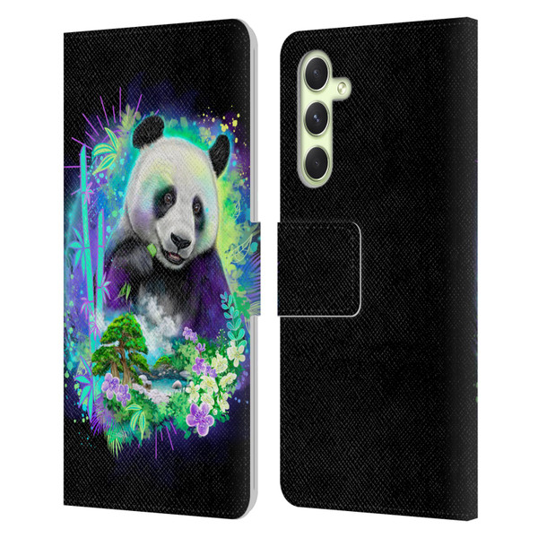 Sheena Pike Animals Rainbow Bamboo Panda Spirit Leather Book Wallet Case Cover For Samsung Galaxy A54 5G