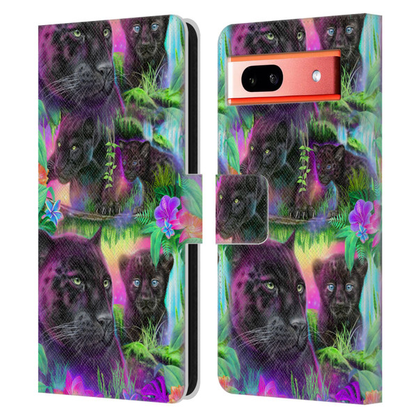 Sheena Pike Big Cats Daydream Panthers Leather Book Wallet Case Cover For Google Pixel 7a
