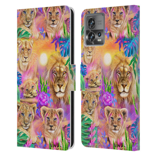 Sheena Pike Big Cats Daydream Lions And Cubs Leather Book Wallet Case Cover For Motorola Moto Edge 30 Fusion