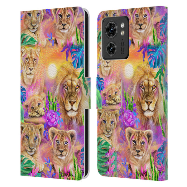 Sheena Pike Big Cats Daydream Lions And Cubs Leather Book Wallet Case Cover For Motorola Moto Edge 40
