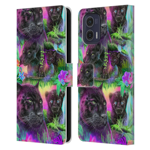 Sheena Pike Big Cats Daydream Panthers Leather Book Wallet Case Cover For Motorola Moto G73 5G