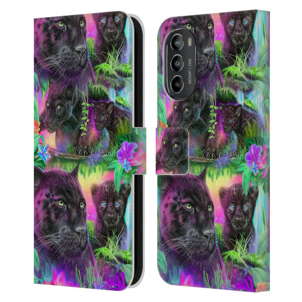 Sheena Pike Big Cats Daydream Panthers Leather Book Wallet Case Cover For Motorola Moto G82 5G