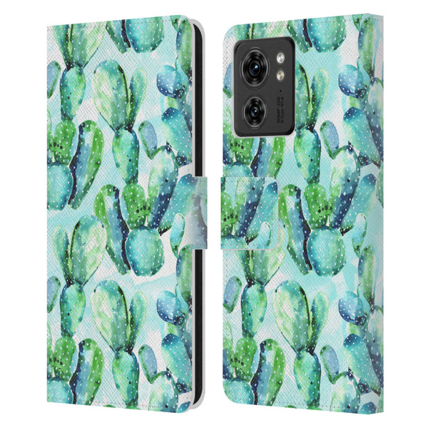 Mark Ashkenazi Banana Life Cactus Leather Book Wallet Case Cover For Motorola Moto Edge 40
