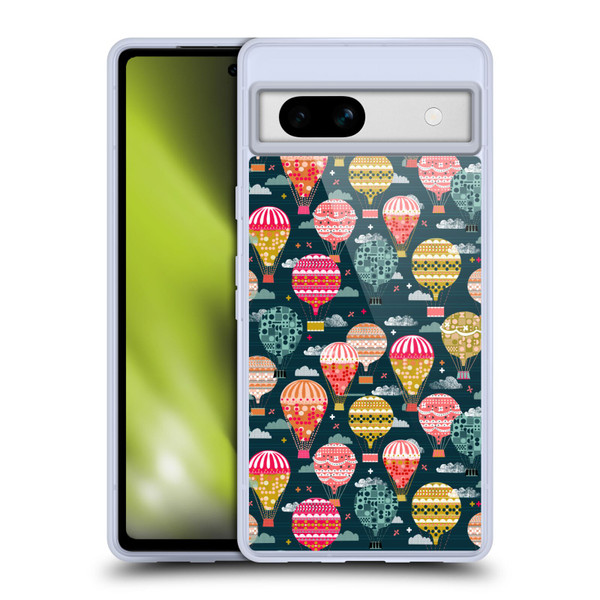 Andrea Lauren Design Assorted Hot Air Balloon Soft Gel Case for Google Pixel 7a