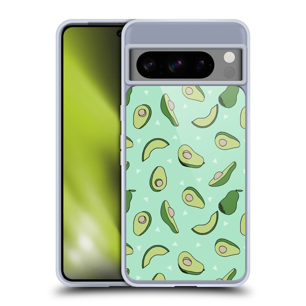 Andrea Lauren Design Food Pattern Avocado Soft Gel Case for Google Pixel 8 Pro