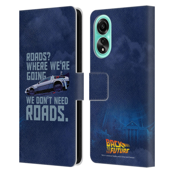 Back to the Future I Graphics Delorean 2 Leather Book Wallet Case Cover For OPPO A78 4G