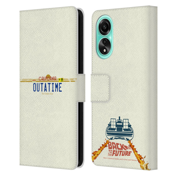 Back to the Future I Graphics Outatime Leather Book Wallet Case Cover For OPPO A78 4G