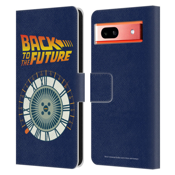 Back to the Future I Key Art Wheel Leather Book Wallet Case Cover For Google Pixel 7a