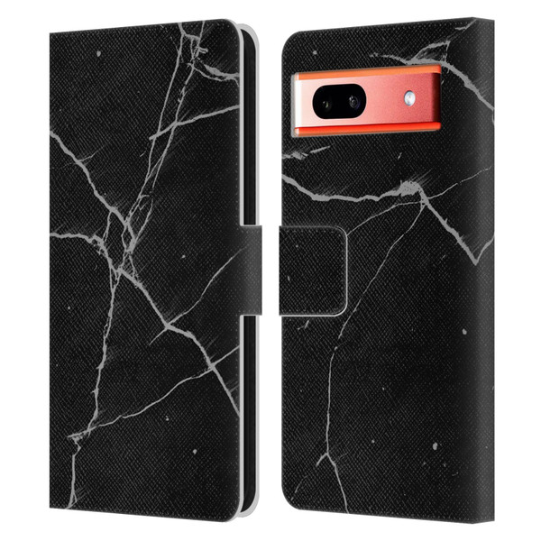 Alyn Spiller Marble Black Leather Book Wallet Case Cover For Google Pixel 7a