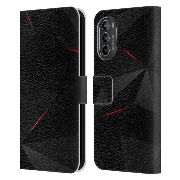 Alyn Spiller Tectonic Red Leather Book Wallet Case Cover For Motorola Moto G82 5G