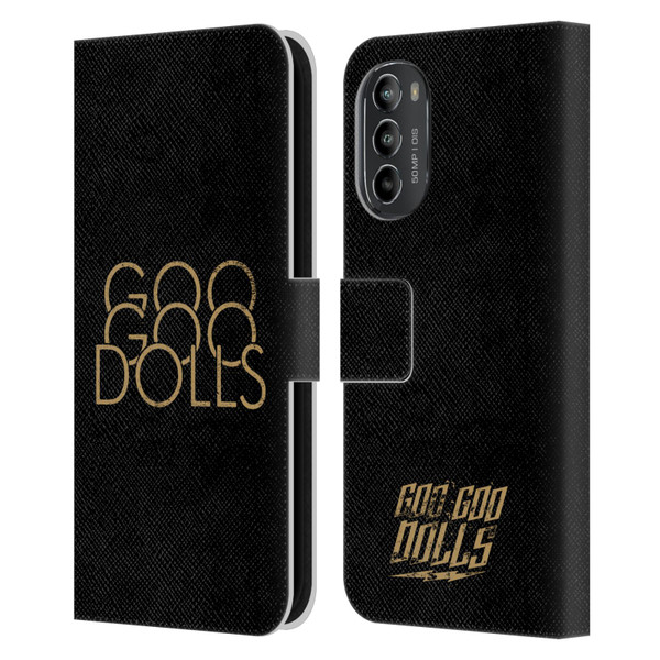 Goo Goo Dolls Graphics Stacked Gold Leather Book Wallet Case Cover For Motorola Moto G82 5G