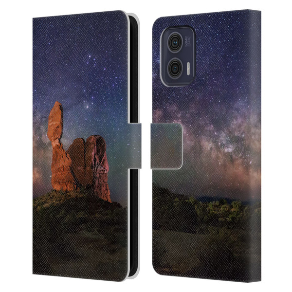 Royce Bair Nightscapes Balanced Rock Leather Book Wallet Case Cover For Motorola Moto G73 5G