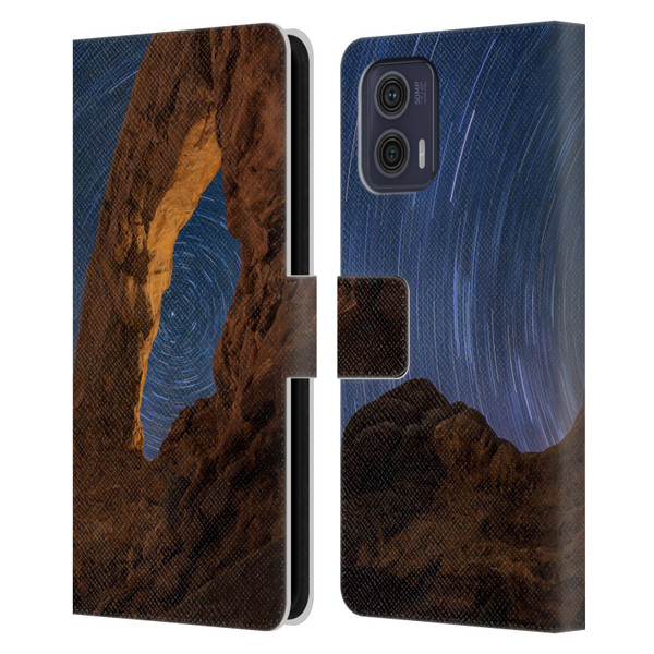 Royce Bair Nightscapes Star Trails Leather Book Wallet Case Cover For Motorola Moto G73 5G