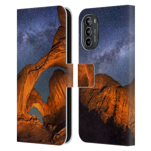 Royce Bair Nightscapes Triple Arch Leather Book Wallet Case Cover For Motorola Moto G82 5G