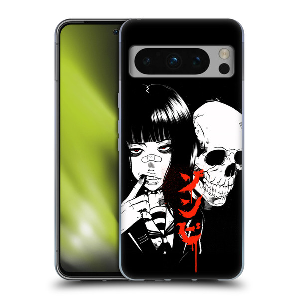 Zombie Makeout Club Art Girl And Skull Soft Gel Case for Google Pixel 8 Pro