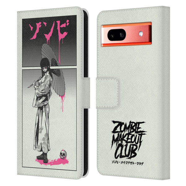 Zombie Makeout Club Art Chance Of Rain Leather Book Wallet Case Cover For Google Pixel 7a