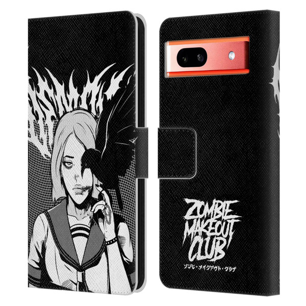 Zombie Makeout Club Art Crow Leather Book Wallet Case Cover For Google Pixel 7a