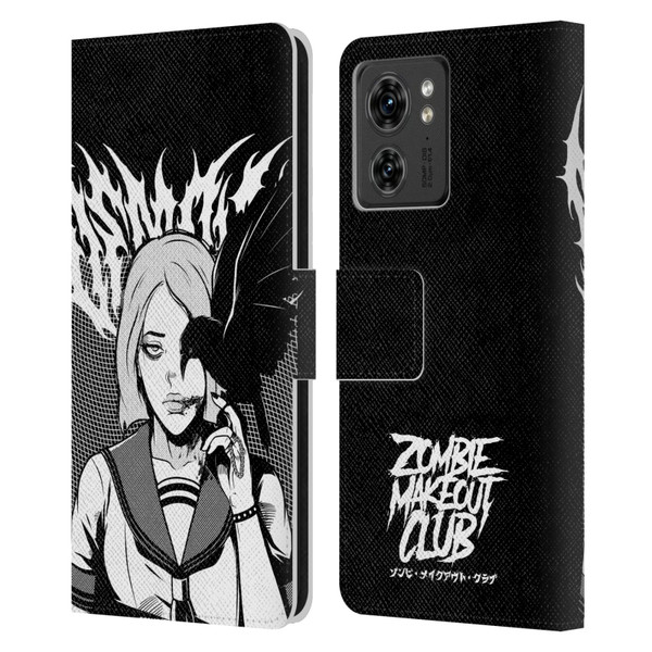 Zombie Makeout Club Art Crow Leather Book Wallet Case Cover For Motorola Moto Edge 40