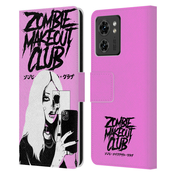 Zombie Makeout Club Art Selfie Skull Leather Book Wallet Case Cover For Motorola Moto Edge 40/Edge (2023)