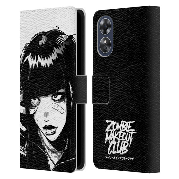 Zombie Makeout Club Art See Thru You Leather Book Wallet Case Cover For OPPO A17