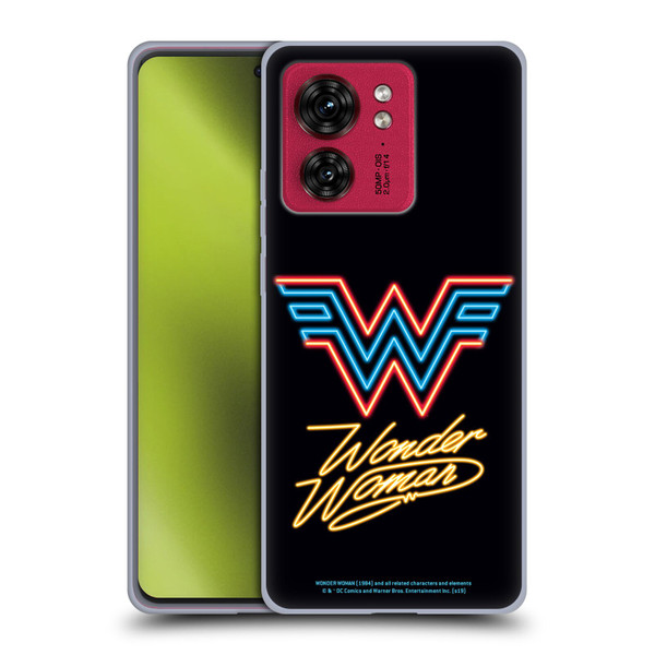 Wonder Woman 1984 Logo Art Neon Soft Gel Case for Motorola Moto Edge 40