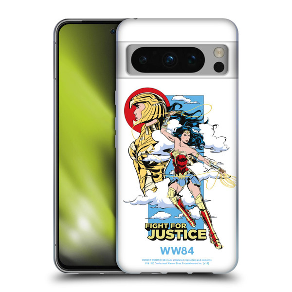 Wonder Woman 1984 Retro Art Fight For Justice Soft Gel Case for Google Pixel 8 Pro