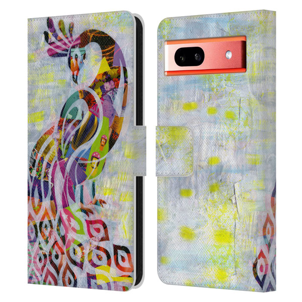 Artpoptart Animals Peacock Leather Book Wallet Case Cover For Google Pixel 7a