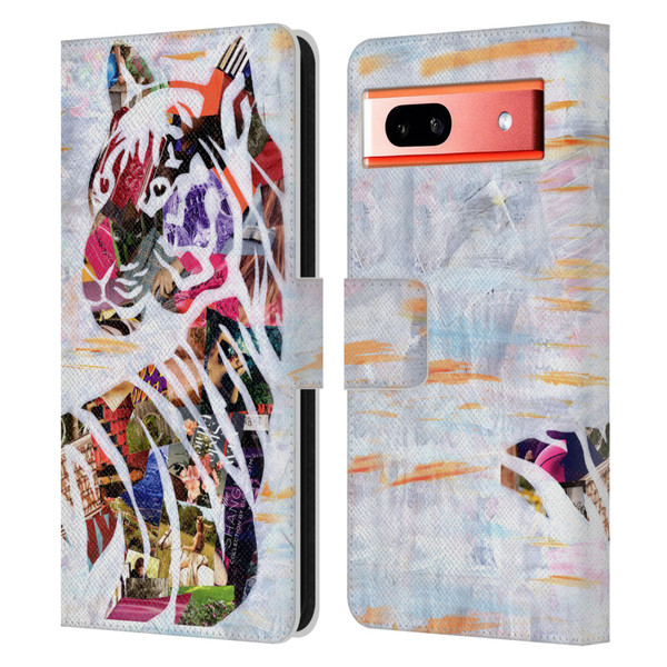 Artpoptart Animals Tiger Leather Book Wallet Case Cover For Google Pixel 7a
