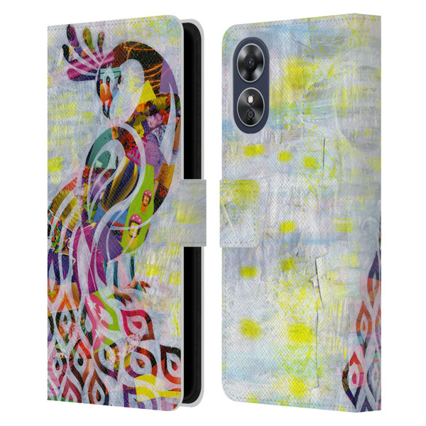 Artpoptart Animals Peacock Leather Book Wallet Case Cover For OPPO A17