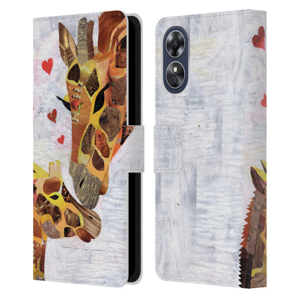 Artpoptart Animals Sweet Giraffes Leather Book Wallet Case Cover For OPPO A17