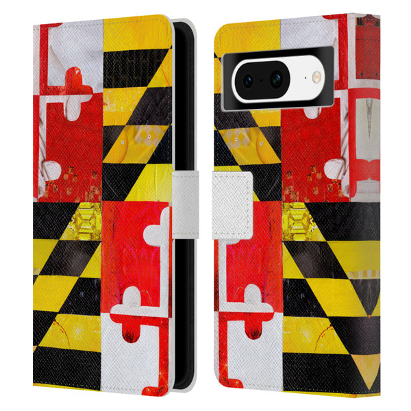 Artpoptart Flags Maryland Leather Book Wallet Case Cover For Google Pixel 8